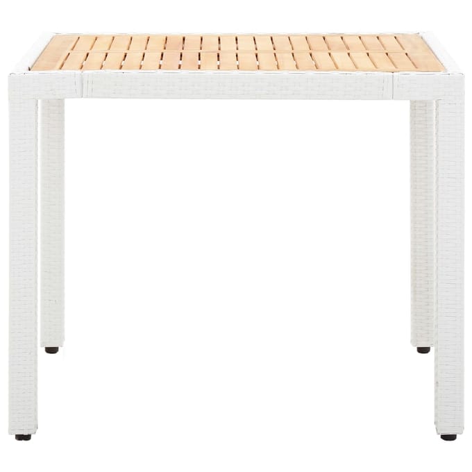 vidaXL - 5-delige - Tuinset - poly - rattan - wit