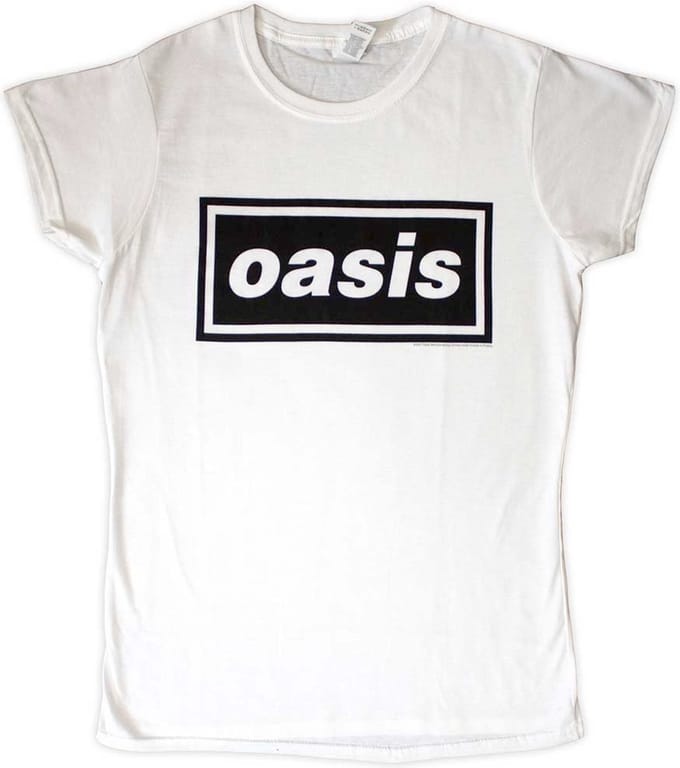 Oasis - Decca Logo Dames T-shirt - S - Wit
