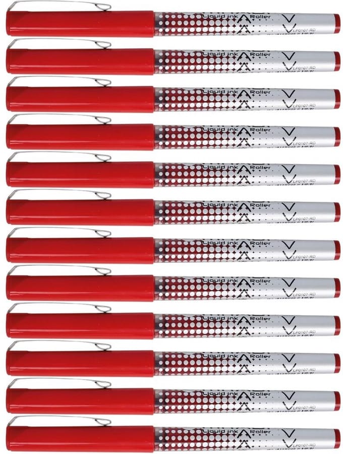Penac Miyabi - Rollerbalpen - Rood - 0.7mm - Metalen clip - 12 Stuks