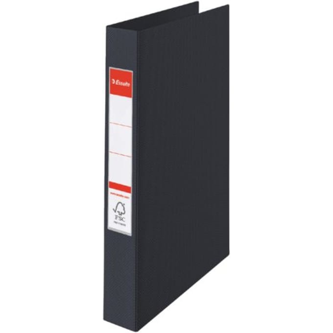 Esselte Vivida 4-Rings Ringband voor 190 A4 Vel - Rugbreedte van 42 mm - Zwart