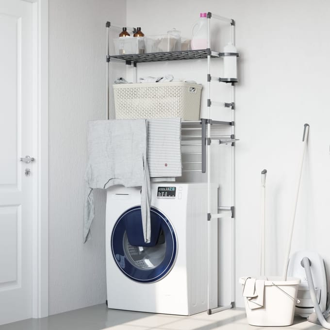 vidaXL - Wasmachinerek - 77x52x192 - cm - aluminium