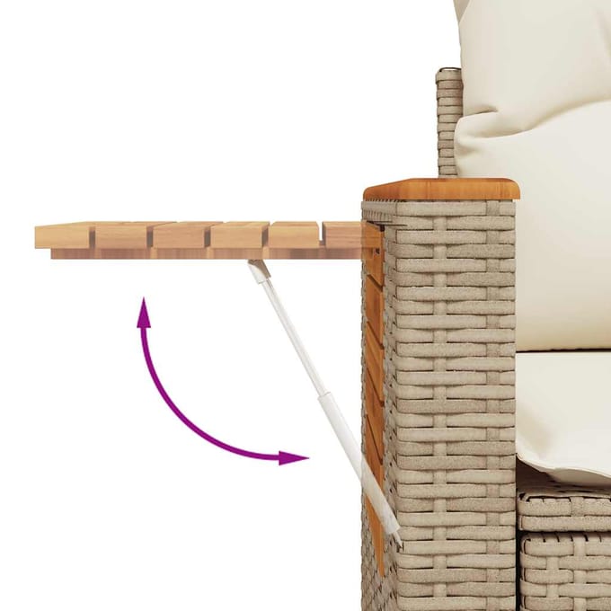 vidaXL - 6-delige - Loungeset - met - kussens - poly - rattan - beige
