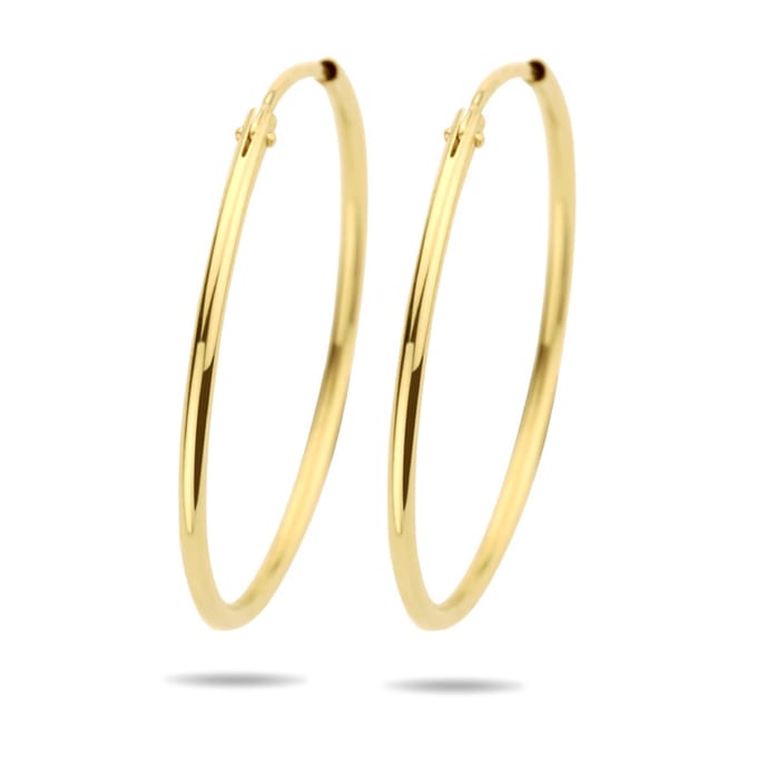 Marie Celeste oorringen ronde buis - 45 mm - Goud