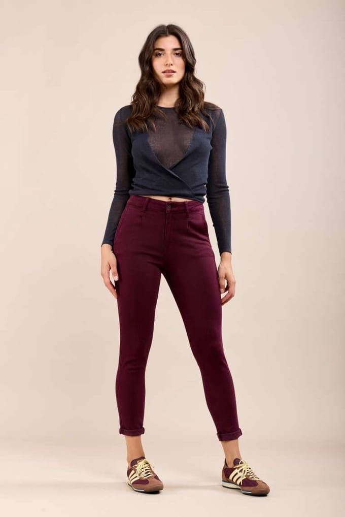 Broek Toxik3 hoge taille bordeaux
