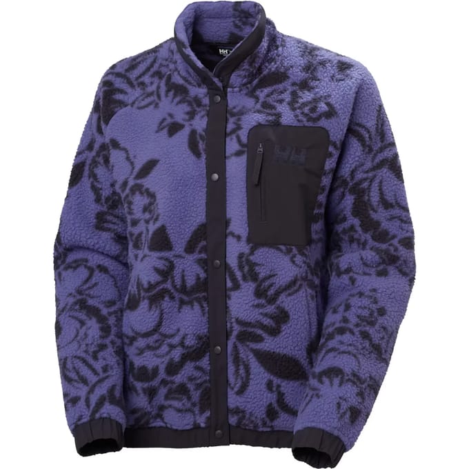 Helly Hansen Imperial Printed Pile Snap Fleece Met Volledige Rits Paars M Vrouw