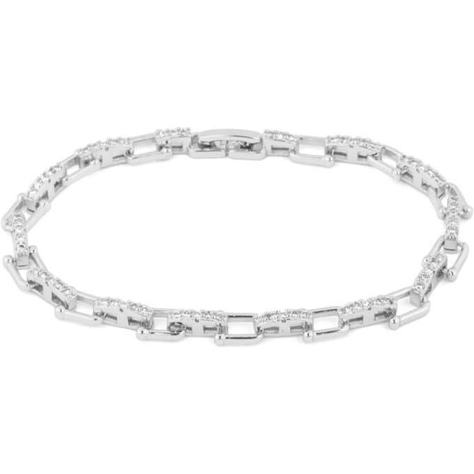 Bracelet - LUXENTER - Dordel - Zircone brillante - Finition rhodiée - Argent 925 white