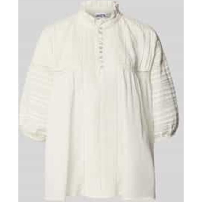 relaxed fit blouse met stitchings en draperieën