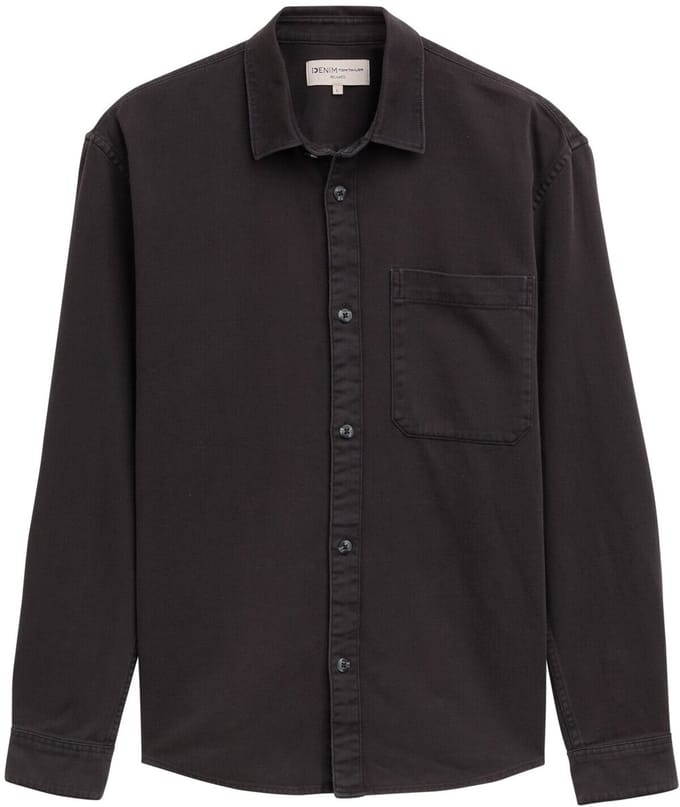 Tom Tailor Denim - Overhemd met relaxte pasvorm en borstzak - Maat S - coal grey