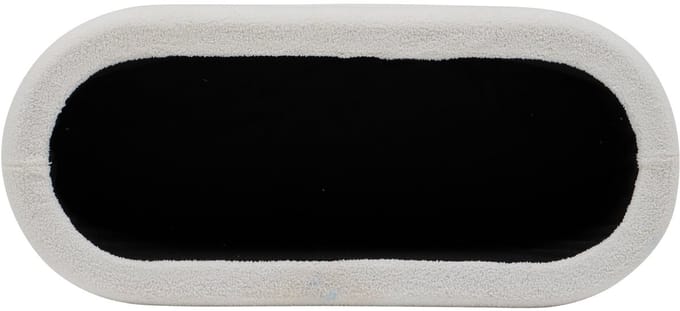 Atmosphera Bouclé opbergpoef - 110x46x41cm - Wit
