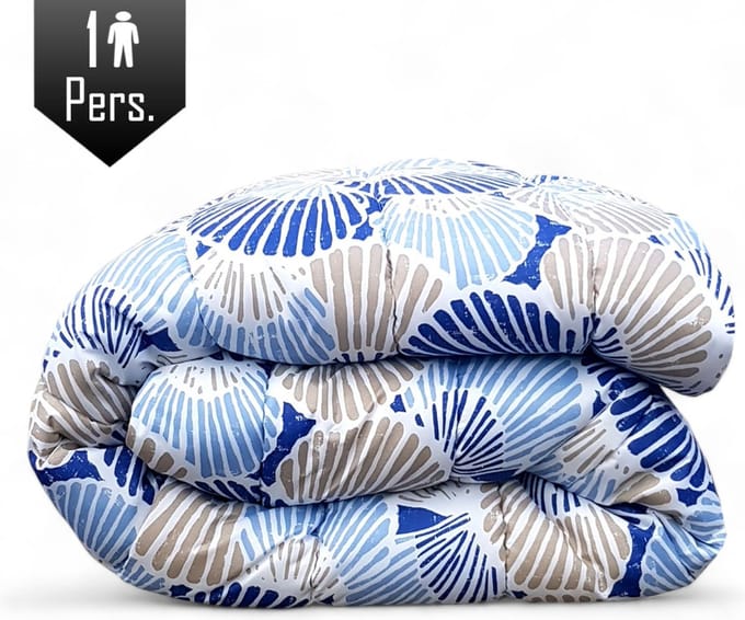 Dekbed bedrukt 140x200cm Schelp/African Blue