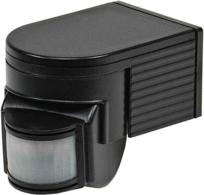 Bewegingsmelder 180 graden zwart IP44 - Bewegingssensor voor buiten met infrarotsensor