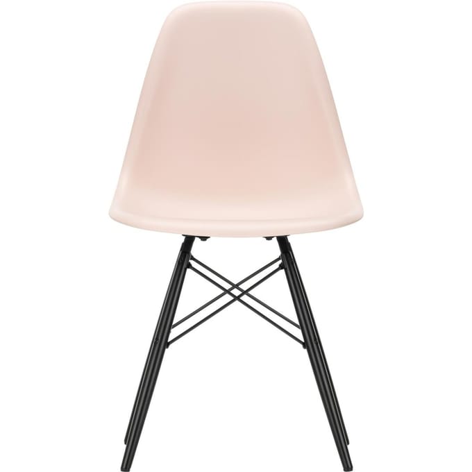 Vitra - DSW Eames Plastic Sidechair - zachtroze RE - esdoorn zwart