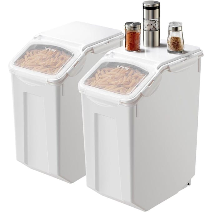 4,5 Gal/20 L x 2 Grote Bewaarcontainer voor Ingrediënten Luchtdichte Keuken Bloemvat