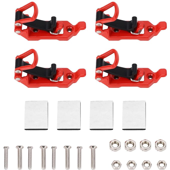 4 Sets Dakdrager Schopbevestiging Heavy Duty Multifunctioneel Metaal Rubber Klem Montagebeugel voor Dak rood