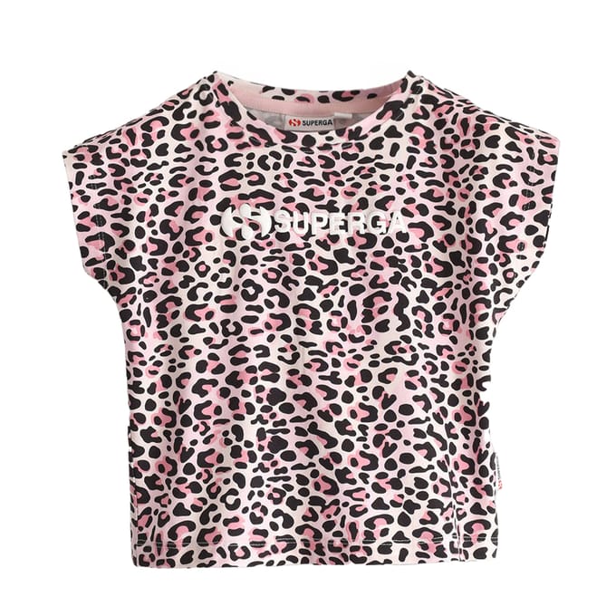 Superga Kinder/Kinder T-shirt met luipaardprint (Roze/Zwart)