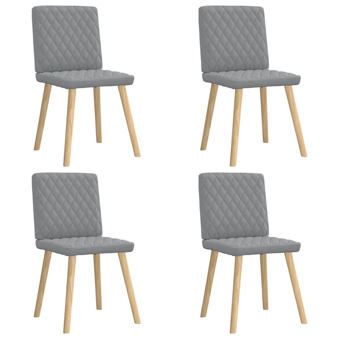 vidaXL - Eetkamerstoelen - 4 - st - stof - lichtgrijs