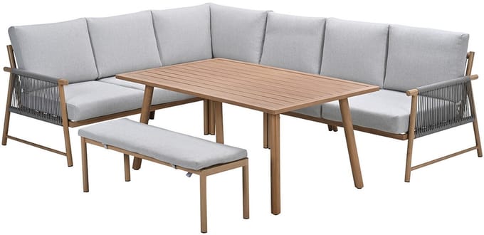 Garden Impressions Hannie lounge dining set 6-delig - light teak look