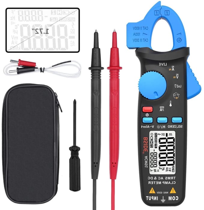 Digitale Tangmeter - Multimeter Tester - Elektrische Metingen - RMS Ware Wereldwijd - 6000 Tellingen LCD - Zwart Grijs