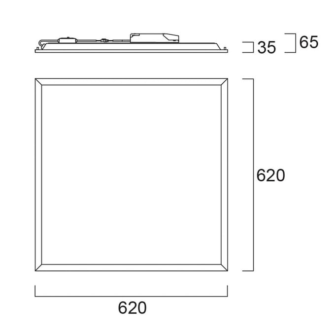 Sylvania LED-inbouwpaneel START, wit, 62 x 62 cm, DALI, CCT, 33 W, UGR19