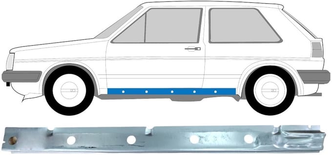 Binnenste reparatie dorpel voor Volkswagen Golf 2 1982-1992 / Links