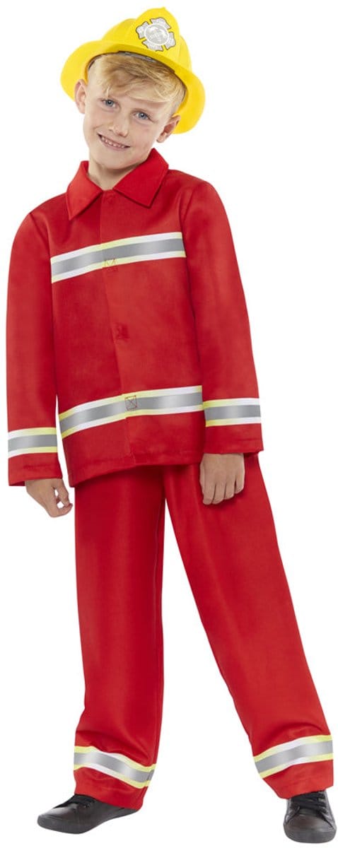 Brandweer kinderkostuum in de kleur rood