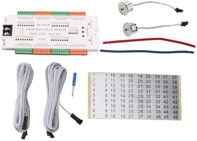 Dailygoody - Bewegingssensor LED-traplichtcontroller - Slimme trapverlichting - Automatische lichtschakelaar - Compact model - Trapverlichtingsset - G..