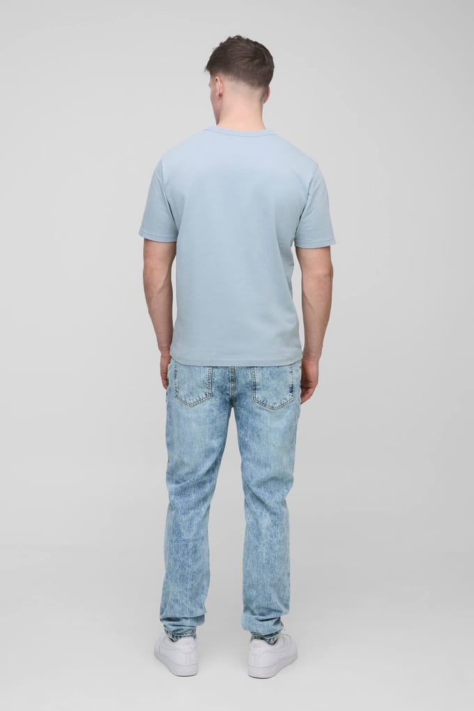Hoge Slanke Stijve Jeans | Light Blue | Size 36
