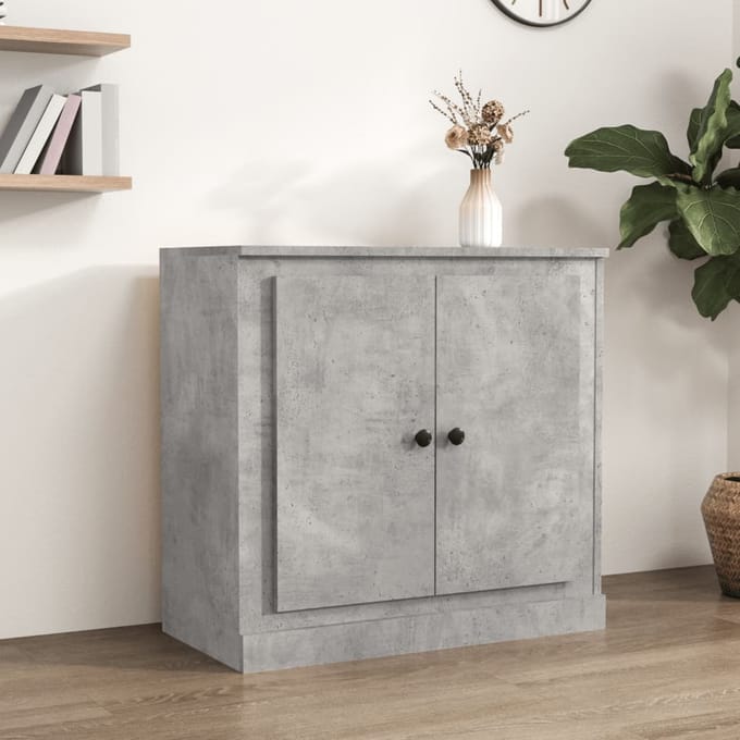 vidaXL - Dressoir - 70x35,5x67,5 - cm - bewerkt - hout - betongrijs