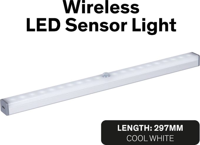 Sinji Kastverlichting LED met Bewegingssensor – LED Lampen Draadloos – LED Lamp op Batterij & USB Oplaadbaar – 29.7 cm