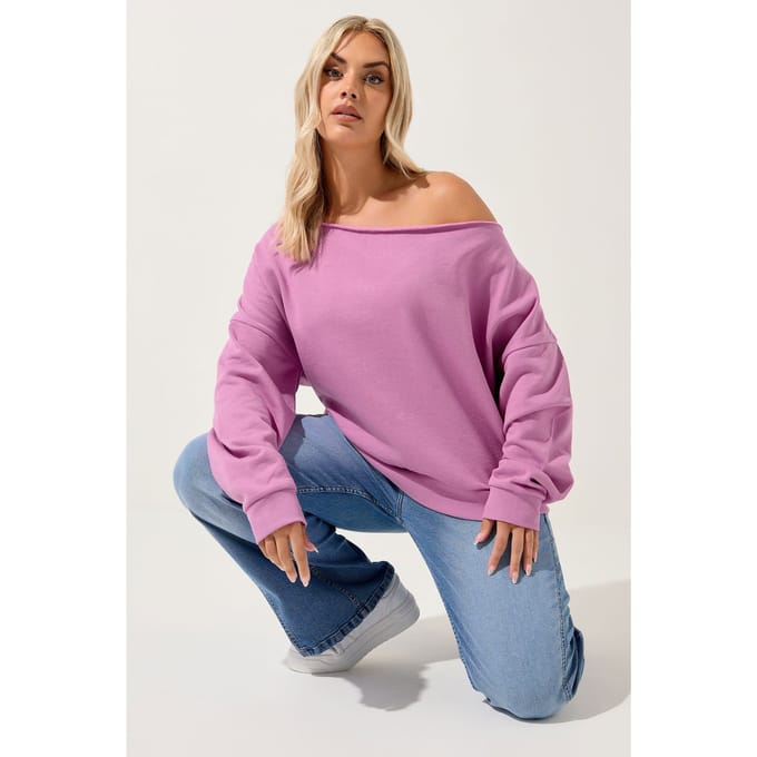 Yours Roze Offshoulder Sweatshirt Size 50-52