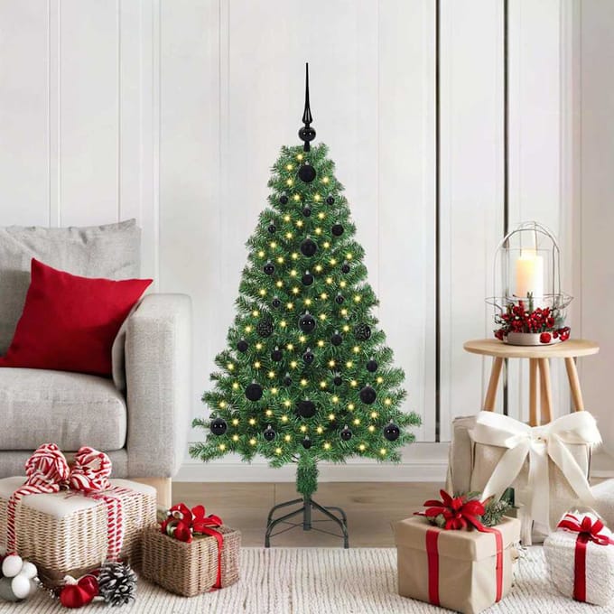 vidaXL - Kunstkerstboom - Groen - 120 - cm - PVC - en - Staal - en - Kunststof