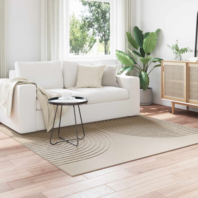 vidaXL - Binnen - kleed - GALATI - Beige - 120 - x - 120 - cm - Polyester