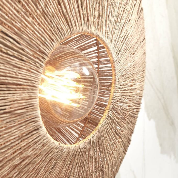 GOOD&MOJO Wandlamp Iguazu - Jute - Ø40cm - Binnen