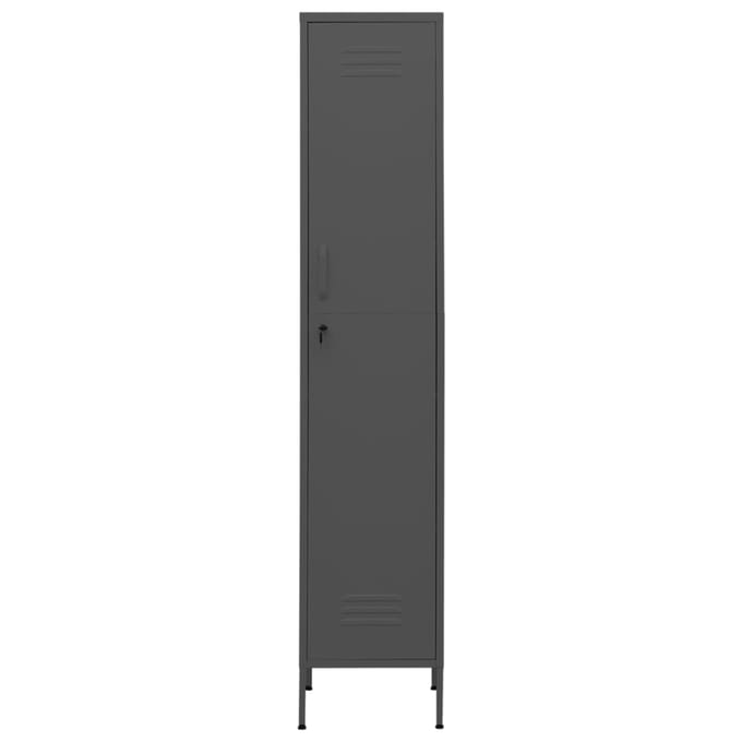 vidaXL - Lockerkast - 35x46x180 - cm - staal - antracietkleurig