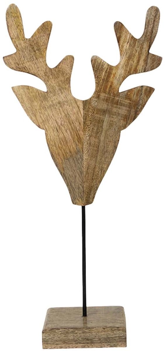 staand hert mango hout h60 d15x26cm