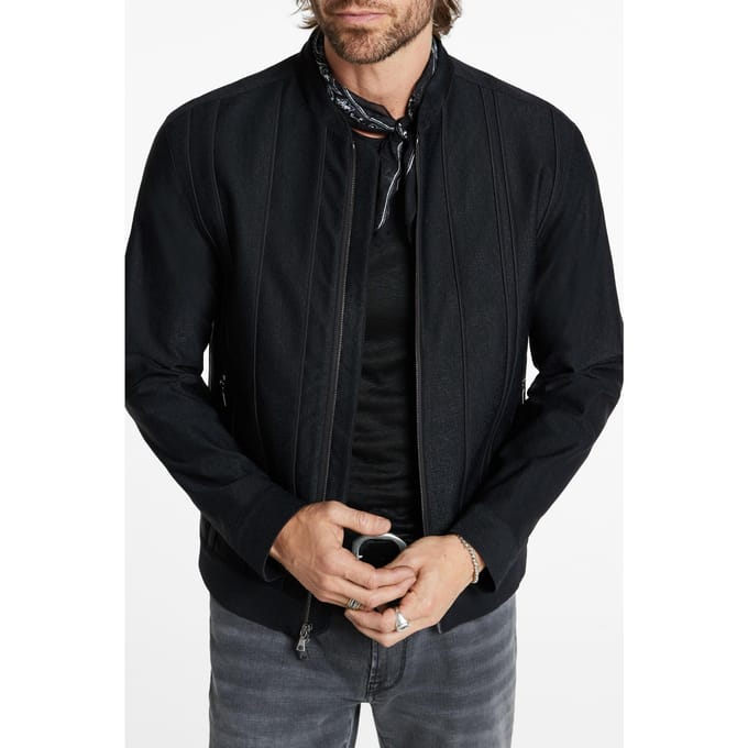 John Varvatos Depeche Regular Fit Racer Jacket Black Größe: S | Bomberjacken Outlet | Herren | Schwarz