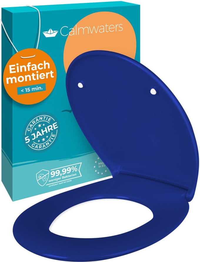 Calmwaters Original - WC-bril - Blauw - Duroplast - Softclose - Afneembaar