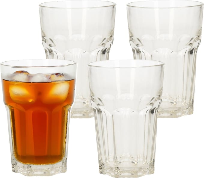 4x Drink water glazen 360 ml - drinkglazen