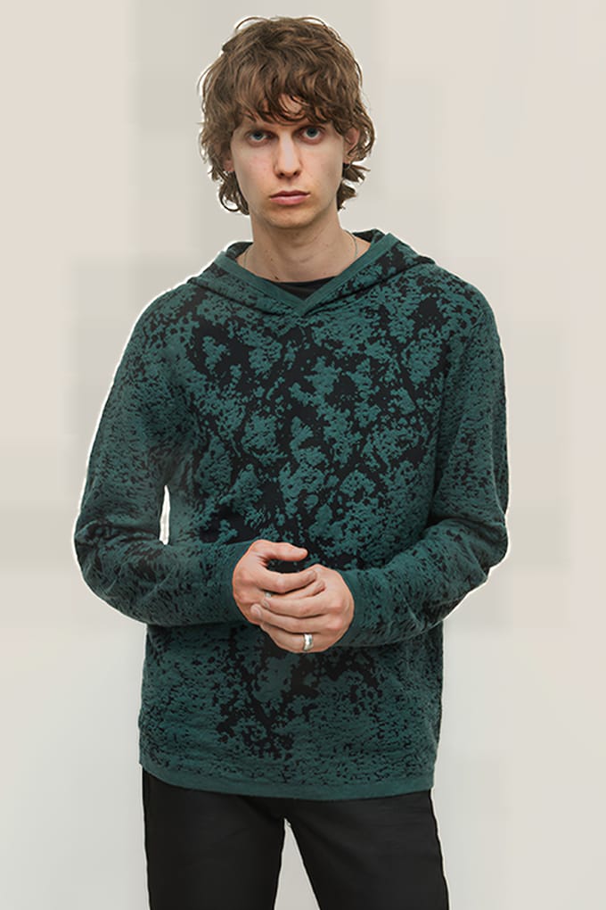John Varvatos Ludham Ls Disappearing Dark Moss Größe: XXL | Kaputzenpullis Outlet | Herren