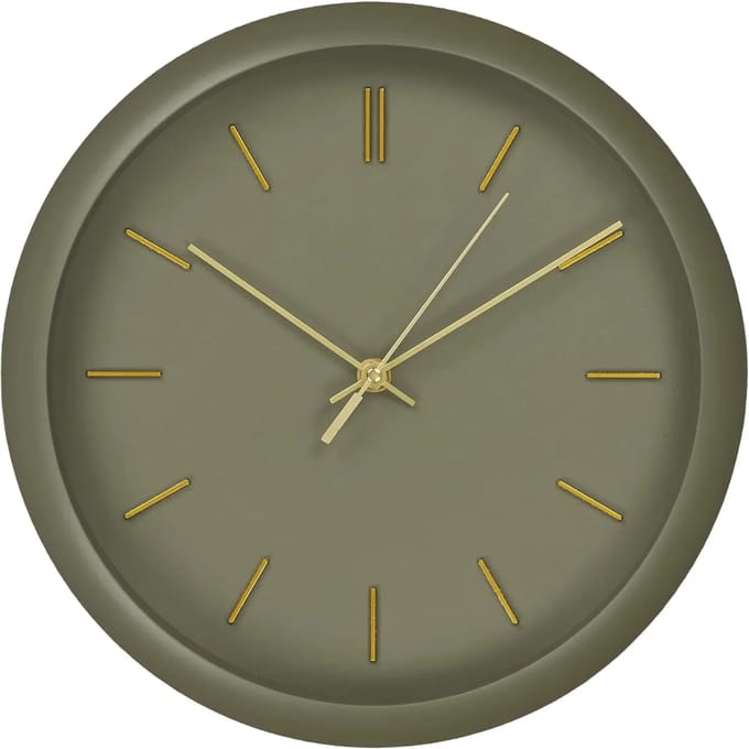 Rossano Wandklok, groen, geruisloos uurwerk ø30 cm