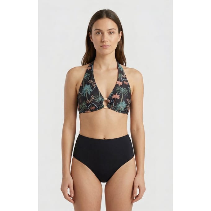 Shiwi Caro Bikini Top Jaipur Palm Black Größe: 40 | Bikinis Outlet | Damen | Schwarz