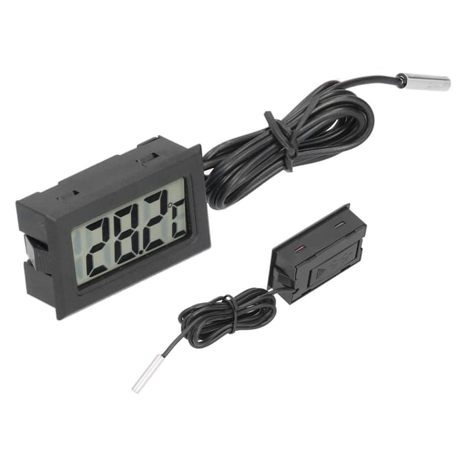 Ingebouwde elektronische thermometer Mini digitale waterdichte temperatuurmeter voor buiten gray