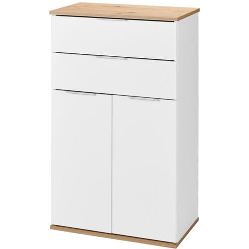 LIVARNO Kast met 2 laden en 2 deuren - wit met eikenlook