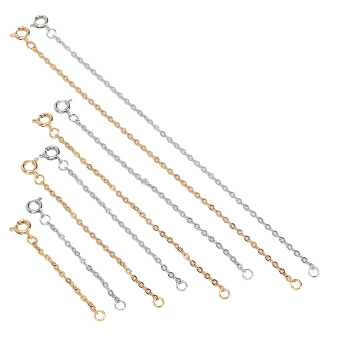 8 Stuks Kettingverlenger Roestvrij Staal Goud Zilver Ketting Aanpassing Verlengketting Sieraden Decoratie white