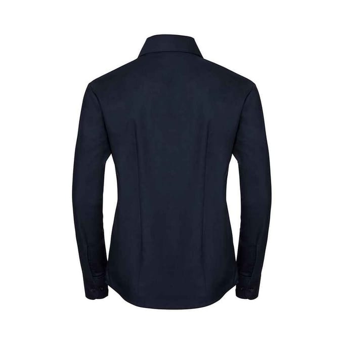 Russell Collection Dames/Dames Klassiek Oxford Overhemd Met Lange Mouwen (Heldere marine)