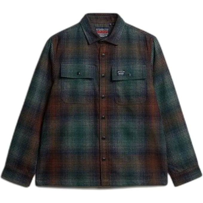 Superdry Overshirt Miller Wool Blend Ombre Multicolour - Maat M - Heren