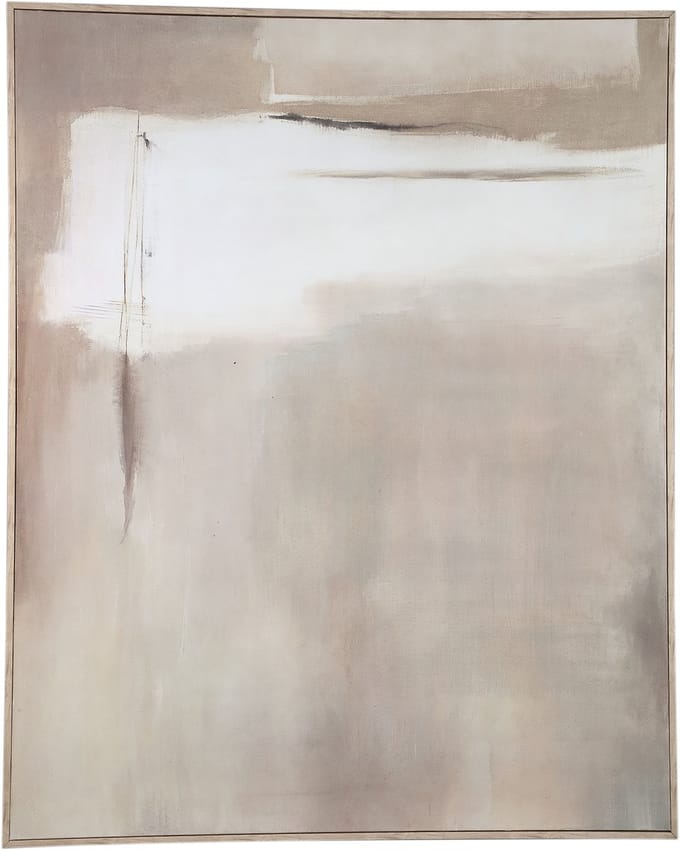 PTMD Olger Beige Abstract Canvas Wall Panel Framed A