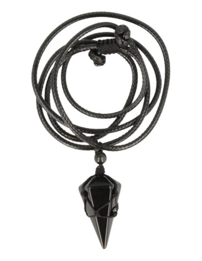 Obsidiaan zwart ketting mannen cone