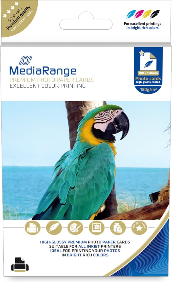 MediaRange photo papier high glossy 10x15, 150 gr/m2, 50 vel
