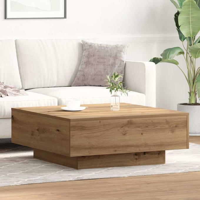 vidaXL - Salontafel - Artisan - Eiken - 80 - x - 80 - x - 31 - cm